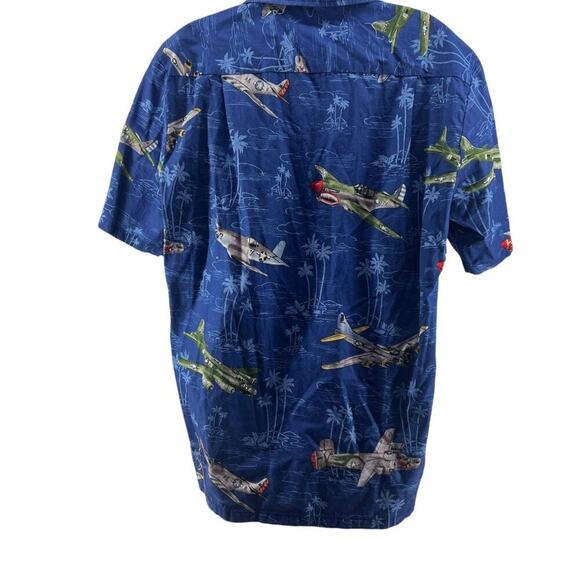Kalaheo RJC Hawaiian Shirt Bombers B52s Fighter Planes Cotton USA Made Mens Larg - Picture 7 of 7
